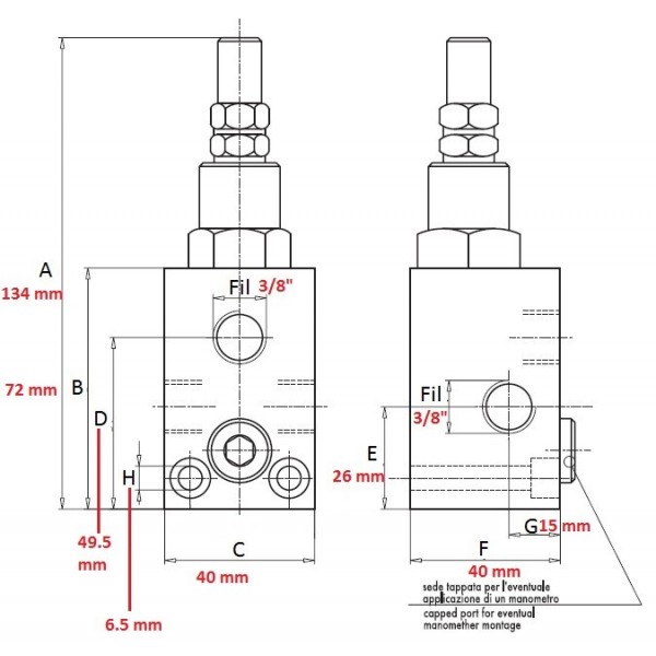 VALVOLA DI MASSIMA PRESSIONE 3/8"