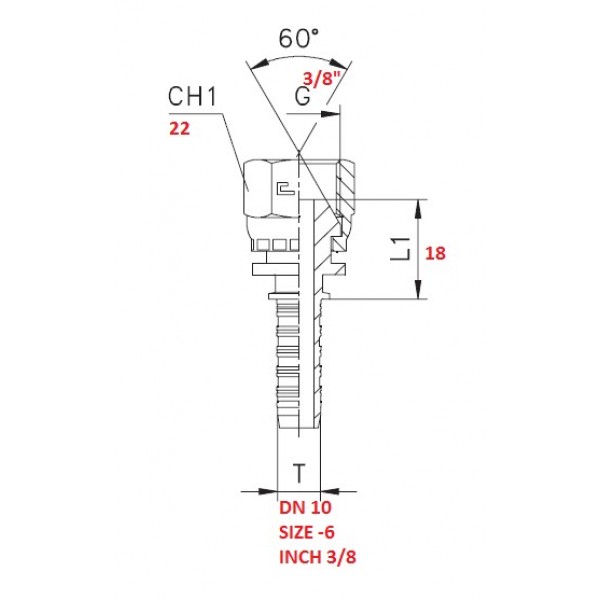 RACCORDO DRITTO 3/8" A PRESSARE