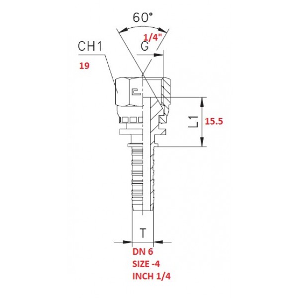 RACCORDO DRITTO FEMMINA 1/4" A PRESSARE