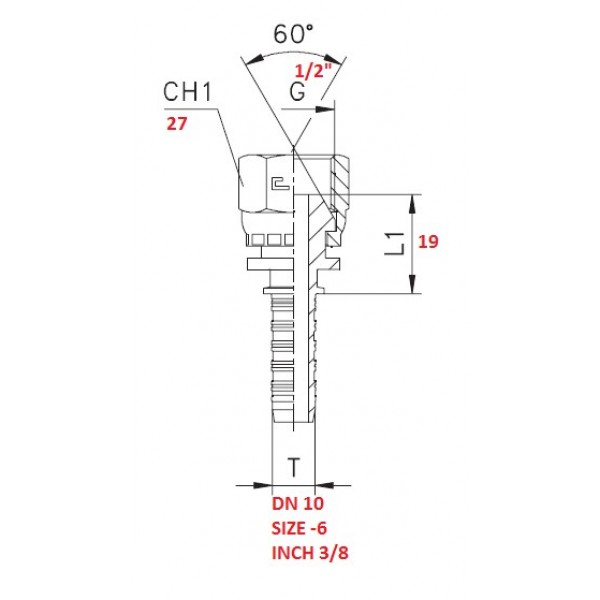 RACCORDO DRITTO 1/2"X3/8" A PRESSARE