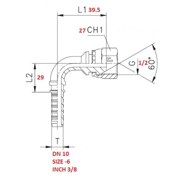 RACCORDO CURVA 90° 1/2"X3/8" A PRESSARE