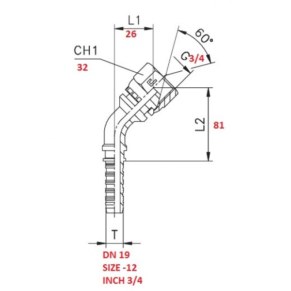 RACCORDO MEZZA CURVA 45° 3/4" A PRESSARE