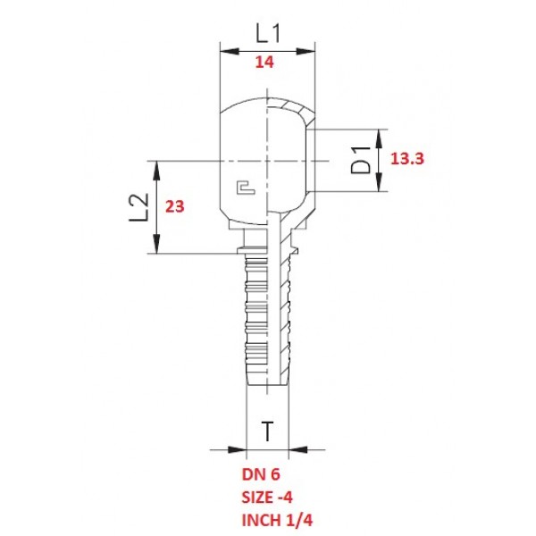 RACCORDO OCCHIO 1/4" A PRESSARE