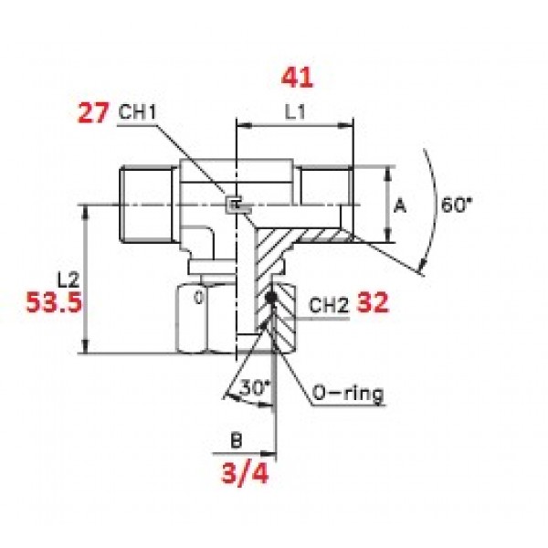 RACCORDO T 3/4" FEMMINA CENTRALE