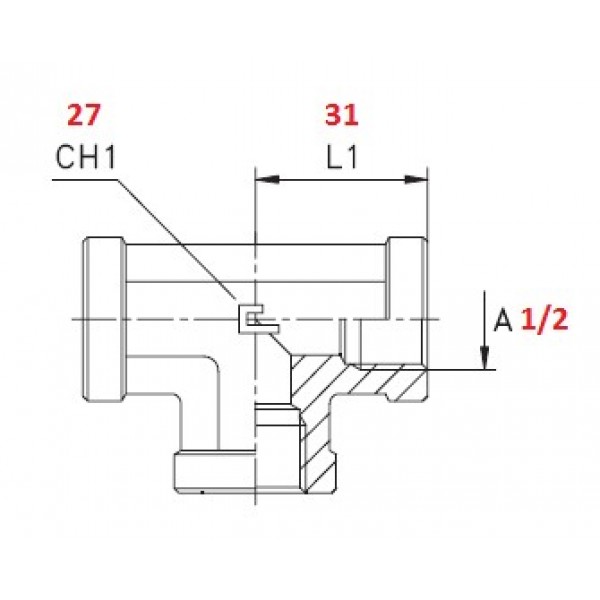 RACCORDO T 1/2" FEMMINA