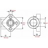 FLANGIA ACCIAIO FLANGETTA PER POMPA 3 FORI FILETTO 1/2" INTERASSE 30