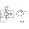 FLANGIA ACCIAIO FLANGETTA 3 FORI FILETTO 1/2" INTERASSE 40