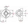 FLANGIA ACCIAIO FLANGETTA PER POMPA 3 FORI FILETTO 1" 1/4 INTERASSE 62